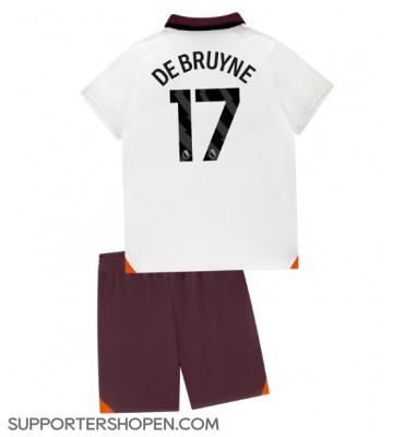 Manchester City Kevin De Bruyne #17 Bortatröja Barn 2023-24 Kortärmad (+ korta byxor)